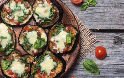 LCHF baklažánová pizza