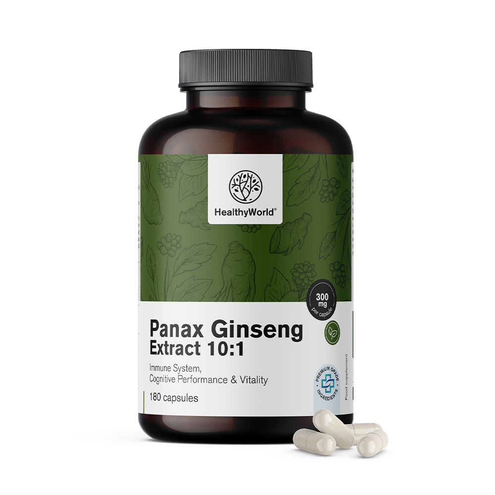 Panax Ginseng 300 mg – extrakt ženšenu 10:1 v kapsulách