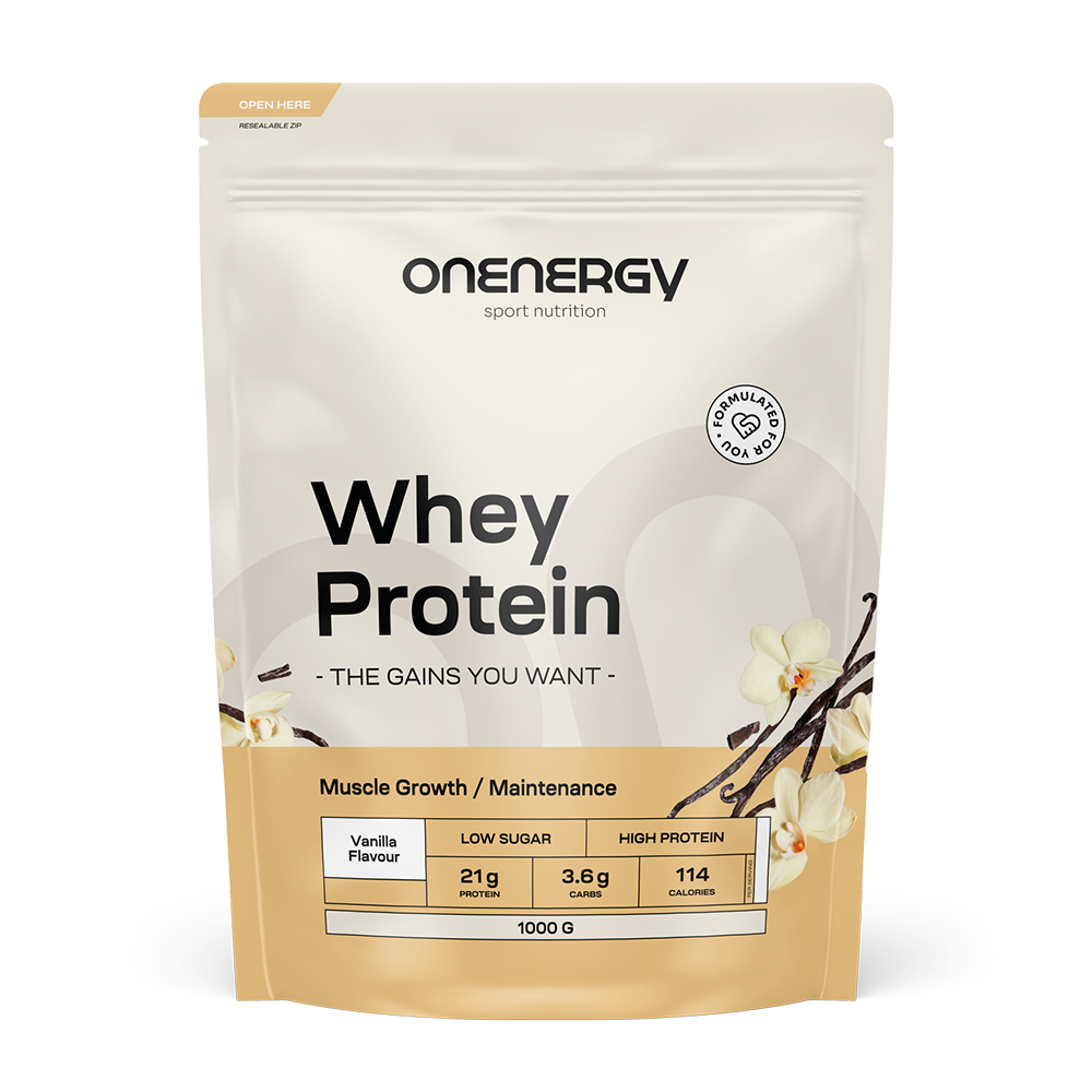 Whey srvátkové proteíny s príchuťou vanilky.