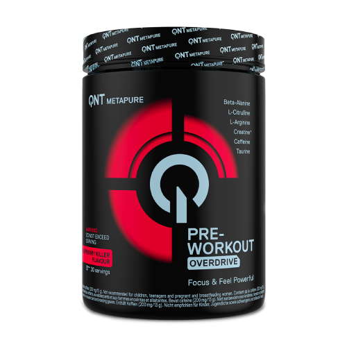 Overdrive pre-workout prášok - malina