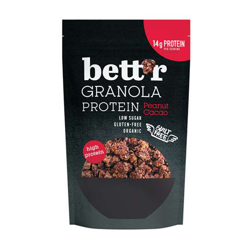 BIO Proteínová granola - arašidy a kakaové.